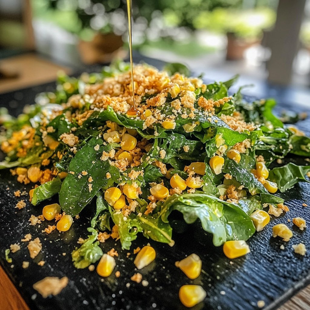 Chinakohl-Salat mit Mais und Honig-Senf-Dressing